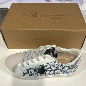 Vintage Havana Leopard Glitter Sneakers for girls